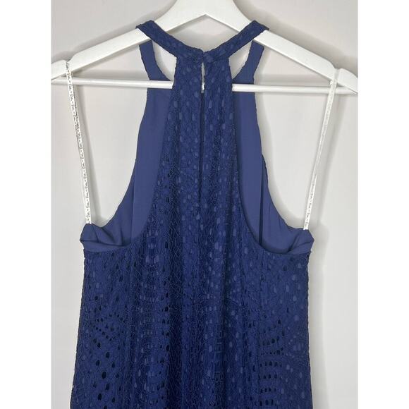 NWT Lilly Pulitzer Quinn Knotty Lace Halter Mini Swing Dress True Navy Women's M - Picture 7 of 10